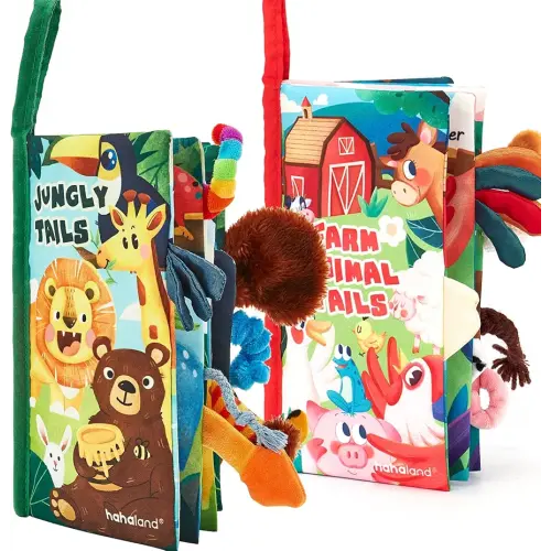 hahaland Baby Books 0-6 Months,Infant Tummy Time Toys High Contrast Sensory Baby Toys 6 to 12 Months Touch Feel Book Gift Christmas Stocking Stuffers for Boys Girls 0-3 Months Book Early Learning Toy