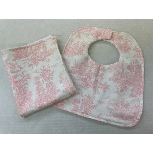 Baby Bib and Burp Cloth Set, Pink, Blue, or Gray Bib and Burp Set, Baby Boy Shower Gift, Personalized Baby Shower Gift,
