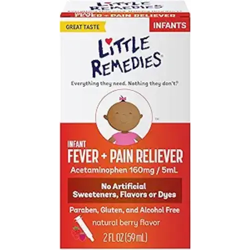 Little Remedies Baby Medicine, Infant Fever and Pain Relief with Acetaminophen, Berry Flavor, 2 Fl Oz