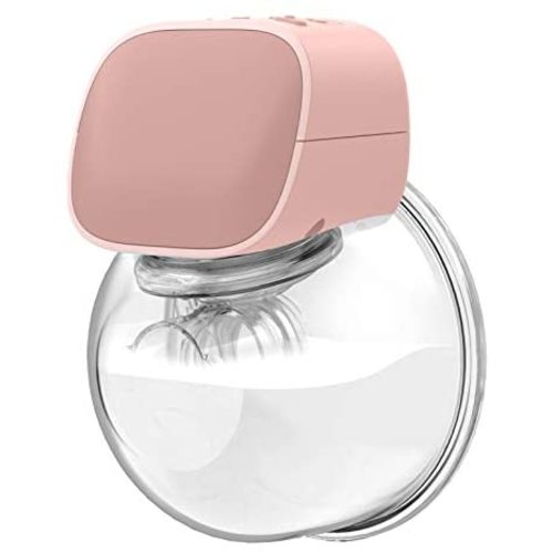 Momcozy Electric Wearable Breast Pump - Spill-Proof Quiet Pain Free Breast Pump with 2 Mode & 5 Levels, Hands-Free Wearable Breast Pump, Portable Breastfeeding Breastpump Can Be Worn in-Bra, 24mm Pink