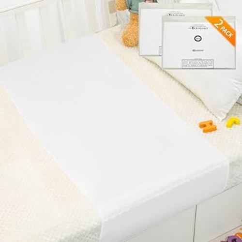 2 Pack 23 Momme Silk Crib Slip for Baby Hair, No More Bed Head and Baby Bald Spots, 100% Silk Crib/Bassinet Sheets for Baby Boy/Girl (White)