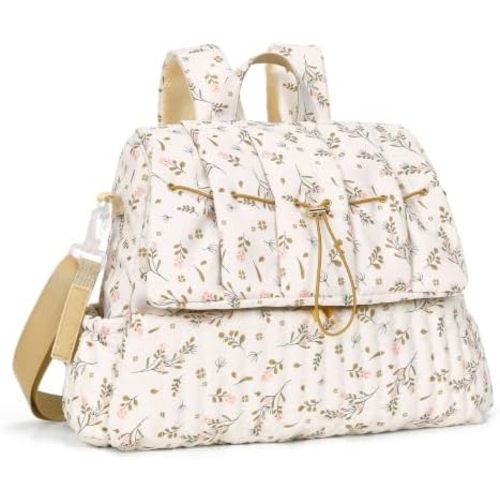 Quilted Diaper Bag Backpack with Straps Travel Baby Bag for Women