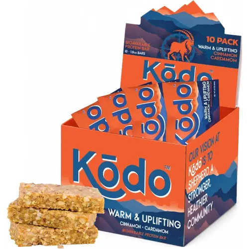 Kōdo Journey Box Protein Bar Cinnamon Cardamom Honey, Collagen (10 Pack)