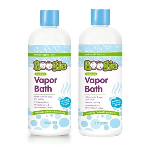Boogie Kids Botanical Bubble Bath, Soothing Vapor, Made with Plant and Oat Extracts, Natual Essential Oils, Mint Eucalyptus, 18 oz (Pack of 2)