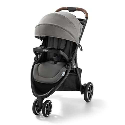 Graco Outpace LX All-Terrain 3-Wheel Baby Stroller, Cohen €” Compatible for Travel System, Easy One-Hand Fold, in-Seat Suspension for Comfortable Ride, Never-Flat Rubber Tires