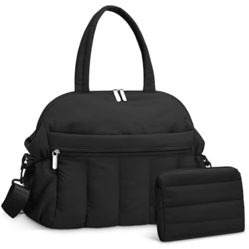 Diaper Bag Tote, Puffer Diaper Tote Bags Crossbody Hospital Bag Travel Large Mommy Bag, with Pacifier Case