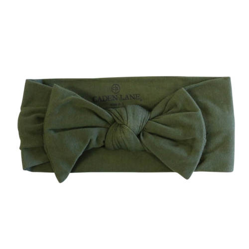 Solid Olive Knit Large Bow Headwrap