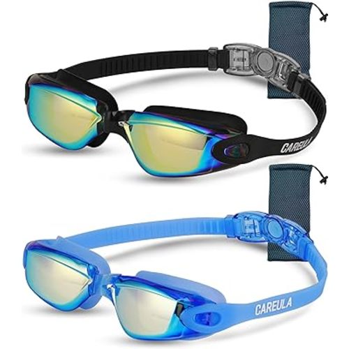 2 Pack Kids Swim Goggles, Swimming Goggles for Kids Toddler Youth, Anti-Fog Water Pool Goggles Child Boys Girls 3-14