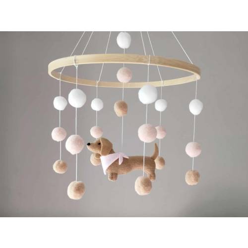 Dachshund baby mobile, Dog mobile nursery,Dachshund cot mobile, Baby mobile girl, Puppy cot mobile, Dachshund Nursery Decor, Baby gift