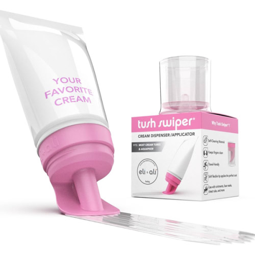 Eli & Ali Tush Swiper - Diaper Rash Cream & Butt Paste Applicator - Universal Fit for Most Diaper Creams | Mess-Free & Hygienic Alternative to Cream Spatula - Carry Less Baby Gear - Pink, 1 Pack