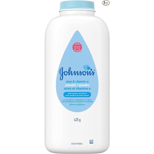 Johnson's Baby Powder, Naturally Derived Cornstarch with Aloe & Vitamin E for Delicate Skin, Hypoallergenic and Free of Parabens, Phthalates, and Dyes for Gentle Baby Skin Care, 15 oz (Pack of 2) - 15 Ounce (Pack of 2)
