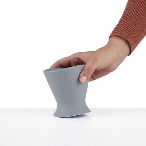 Bökee baby bottle and silicone pump holder - prepare baby bottles with one hand and prevent breast milk spills, Grey - Light Grey