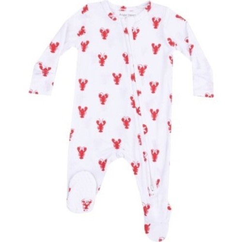 2 Way Zipper Footie, Lobster Bamboo - Angel Dear | Maisonette