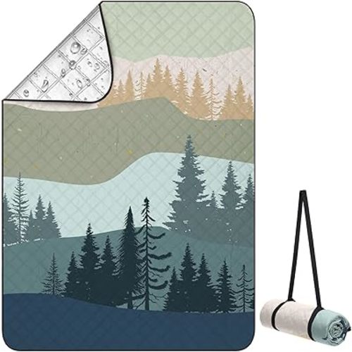 ICOSY Large Picnic Outdoor Blankets, 78" x 59" Beach Camping Blanket Waterproof Sandproof Picnic Camping Mat Camping Gear Essentials