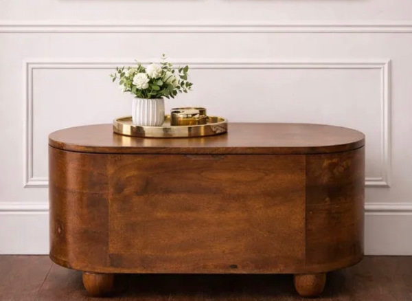 Artisan Furniture Solid Wood Loren Chestnut Storage Box, Brown - N/A