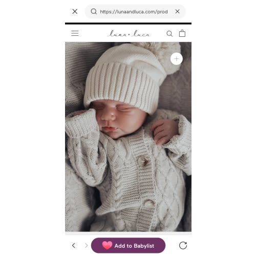 Luna + Luca Pom Beanie - Cream