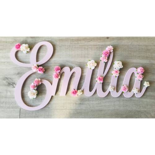 large name sign, large name sign for nursery, large wall art, large flower name, wooden name sign, large flower name for nursery