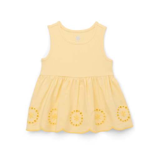 Wonder Nation Toddler Girls Cotton Eyelet Peplum Tank Top, Sizes 12M-5T