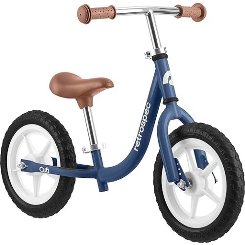 Retrospec Cub Toddler 12" Balance Bike, 18 Months - 3 Years Old, No Pedal Beginner Kids Bicycle for Girls & Boys, Flat-Free Tires, Adjustable Seat, & Durable Frame - Navy - One Size - Cub 2