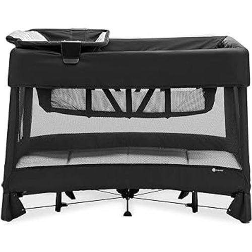 4moms Breeze Plus Portable Playard with Removable Bassinet and Baby Changing Station, Easy One-Handed Setup, from The Makers of The mamaRoo