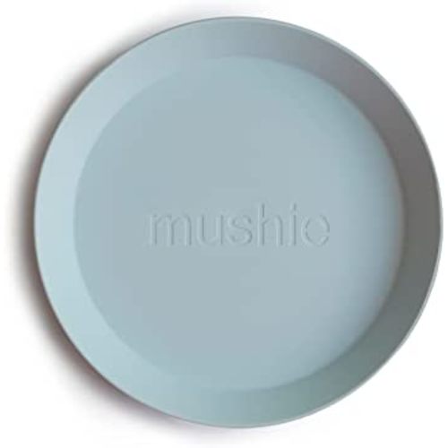 mushie Round Dinnerware Plates for Kids | Made in Denmark, Set of 2 (Powder Blue)