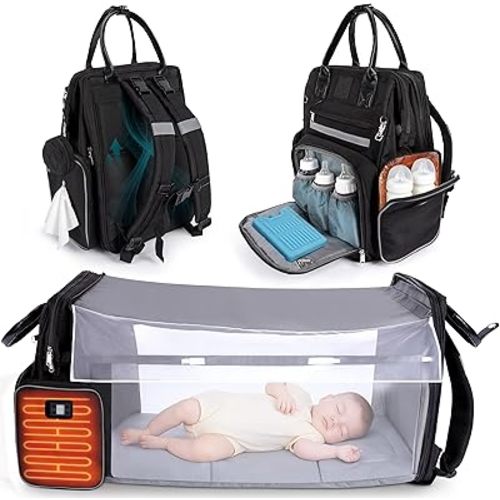 Award-Winning Eco-Friendly Smart Diaper Bag with Changing Station – 2025 Evergreen Winner, Premium All-in-One Backpack, Patent Pending, Heated Bottle Pockets, Trusted by Parents, Seen in Top USA Media