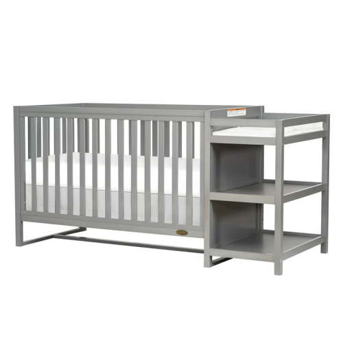 Dream On Me Milo 5-In-1 Convertible Crib and Changing Table I Free Changing Pad, Storm Grey