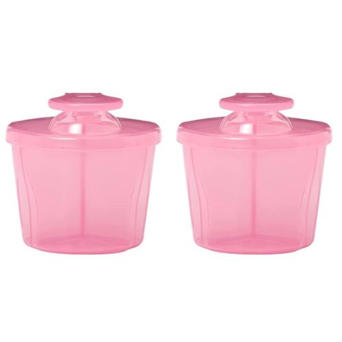 Dr. Brown's Baby Formula Dispenser with Snap-On Lid for On-The-Go Feedings,Milk Powder Dispenser for Traveling with Infant,Pink Pack of 2