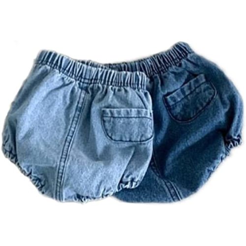 Colorful Childhood Toddler Denim Bloomers Shorts Baby Girls Boys Loose Harem Shorts 2pcs