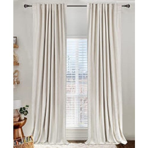 Linen Textured Total Blackout Curtains for Bedroom 90 Inches Long, Cream | 100% Blackout Shield, Back Tab/Rod Pocket Living Room Drapes, Thermal Insulated Blackout Curtains 2 Panels Set, 42"W x 90"L