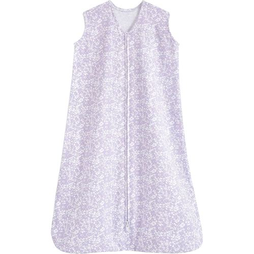 HALO SleepSack, 100% Cotton Wearable Blanket, Swaddle Transition Sleeping Bag, TOG 0.5, Aster Flowers-purple, Small, 0-6 Months