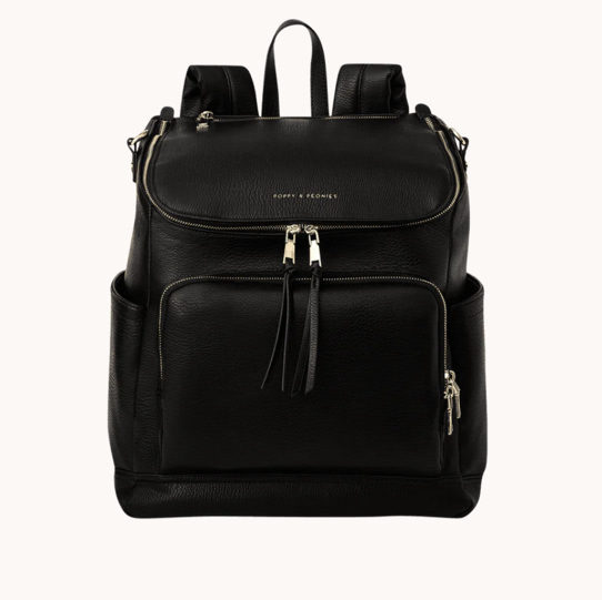 Lullaby Diaper Backpack Black | Poppy and Peonies – www.poppyandpeonies-us.com
