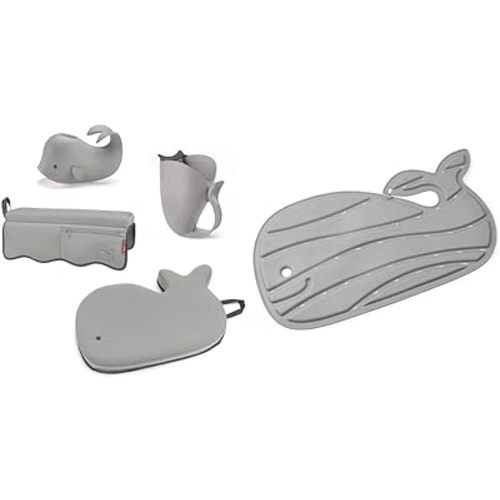 Skip Hop Moby Baby Bath Essential Set, Grey & Non-Slip Baby Bath Mat, Moby, Grey : Toys & Games