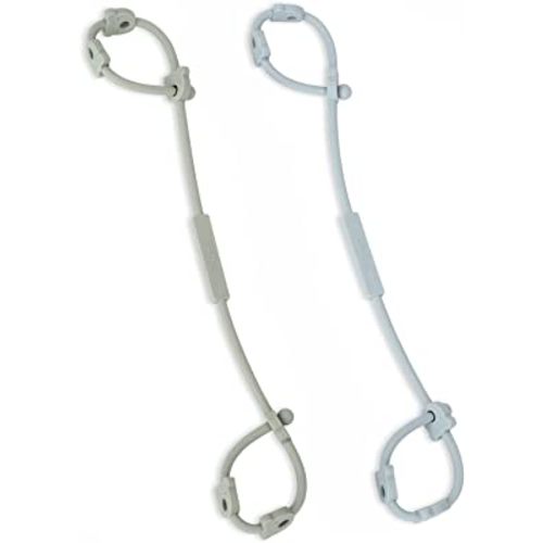Toy Safety Straps, AULEGE 2 Pack Stretchable Silicone Pacifier Clips, Adjustable Baby Bottle Toy Teethers Harness Straps for Strollers, High Chair, Hanging Baskets, Cribs, Shopping Trolley, Car Seat