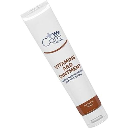 Dynarex Vitamins A & D Ointment, Ointment with Vitamin A and Vitamin D Skin Protectant, for Diaper Rash and Discomfort, White, 1-4 oz. Tube