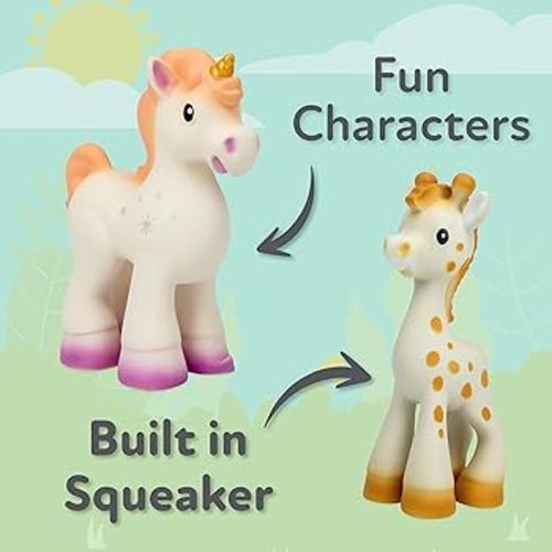 Amazon.com : Nuby Jackie The Giraffe Natural Rubber Teether - 3+ Months - Baby Teething Toy : Baby