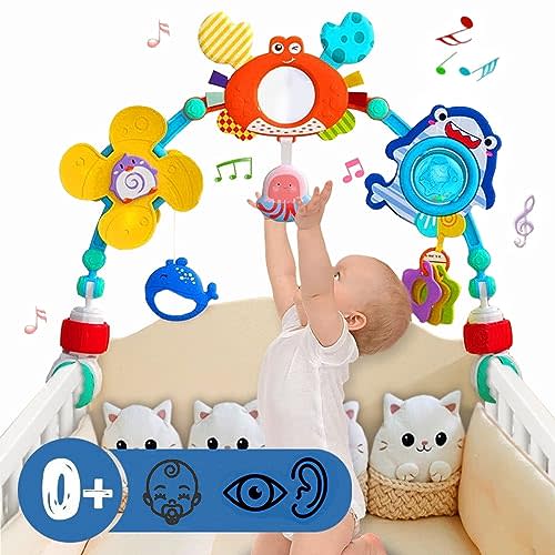 Pau1Hami1ton Baby Stroller Arch Toys, Car Seat Toys,Bouncer Toy Bar/Mobile for Bassinet,Adjustable Baby Hanging Toys Fit for Crib Bed,Stroller,Car Seat,Baby Gifts.S-19(Crab)