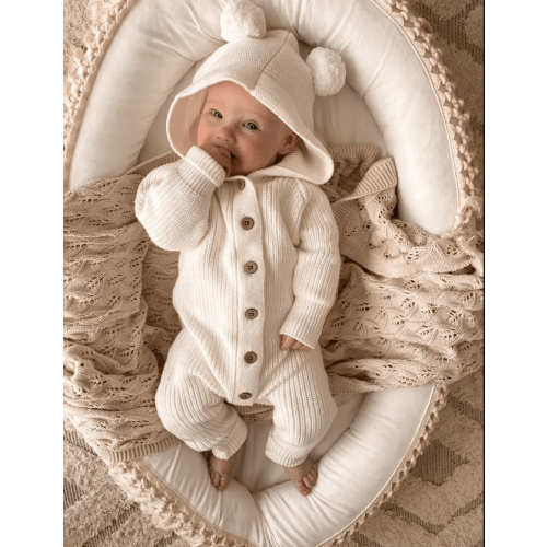 Little B's Classic Hoodie Jumpsuit - Milk
