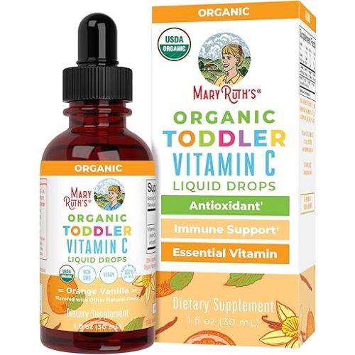 MaryRuth's Toddler Vitamin C Drops | USDA Organic Vitamin C Liquid Drops for Toddler | Ages 1-3 Years | Vitamin for Immune Support & Overall Health | Vegan | Non-GMO | Gluten Free | 30 Servings
