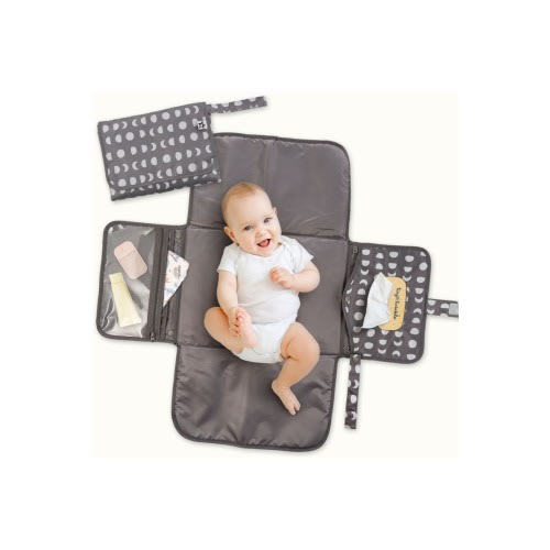 Portable/Foldable Waterproof Diaper Changing Pad with Smart Wipes Pocket