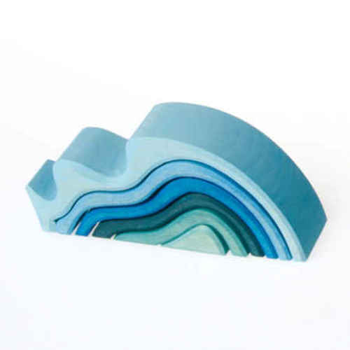 Grimm's Wooden Toys | Waves Element Stacking Blocks