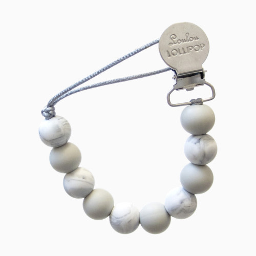 Loulou Lollipop Lolli Silicone Pacifier Clip - Briar Marble