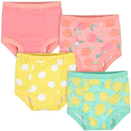 Gerber Baby Girls' Infant Toddler 4 Pack Potty Training Pants Underwear