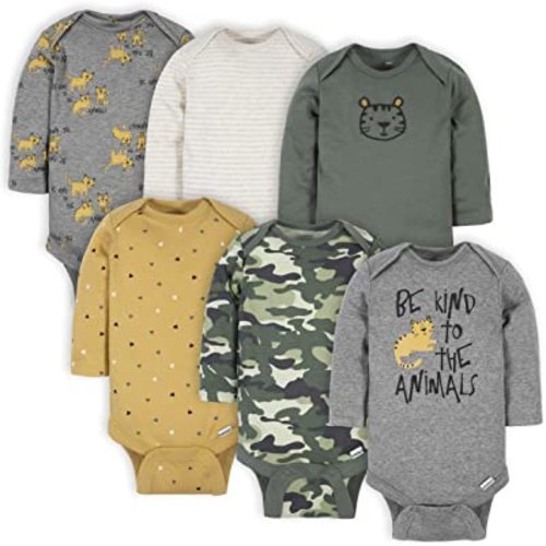 Gerber Baby-Boys 6-Pack Long-Sleeve Onesies Bodysuit
