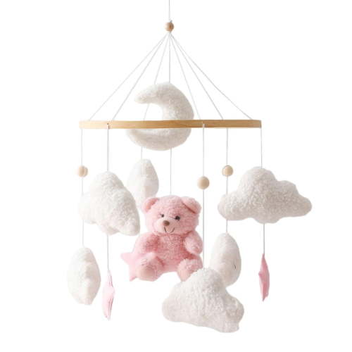 mfkdald Delightful Mobile Crib Hanger With Plush Teddy Bear Encouraging Hand Eye Coordination For Baby'S Joyful Nursery