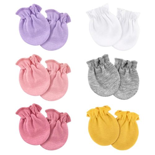 Newborn Baby Mittens No Scratch Cotton Elastic Wrist Gloves Infant Toddler Mittens for Baby Boy Girl 0-6 Months