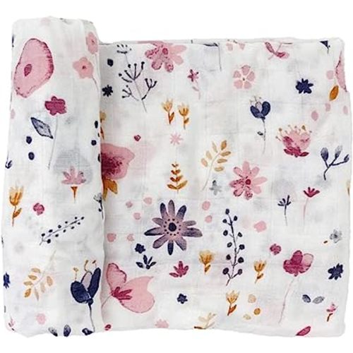 Little Unicorn – Fairy Gardens Deluxe Swaddle | Single | 100% Rayon Muslin from Bamboo | Super Soft | Newborns and Infants | Large 47” x 47” | Machine Washable