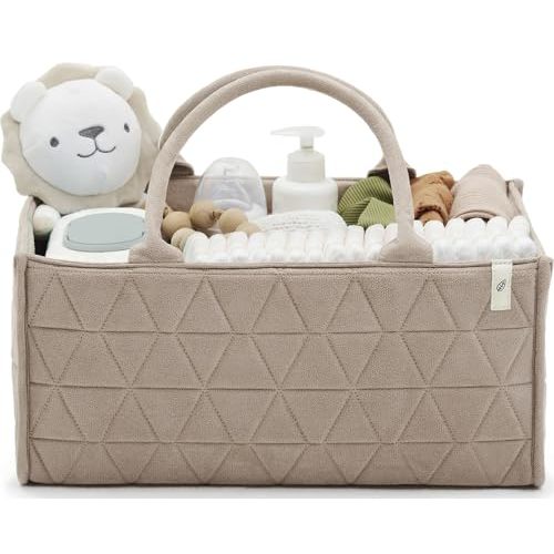 ABCOOD. Baby Diaper Caddy Organizer Soft Nursery Storage Basket for Changing Station Girl and Boy - Baby Registry Must Haves Newborn Essentials - Gift for Baby Shower Car Caddy Organizer (Mink)