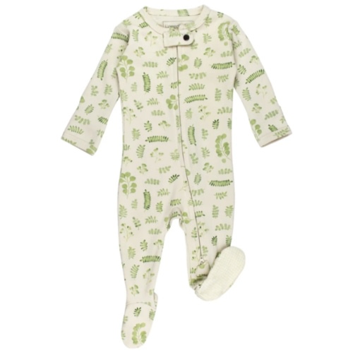 Organic 2-Way Zipper Footie in Stone Botanica – L'ovedbaby (0-3mo)