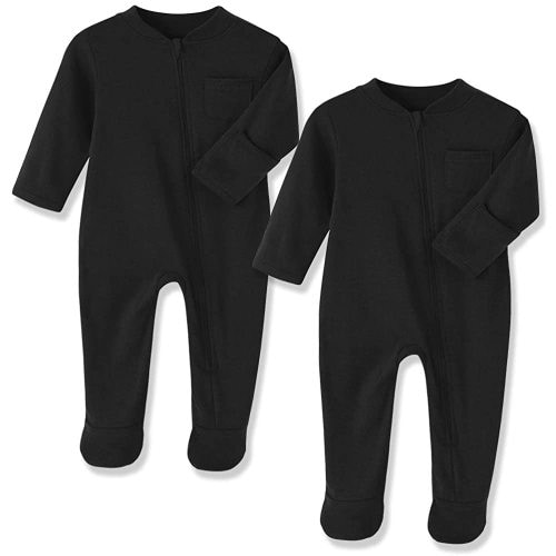 Eleven's Kingdom Baby Kids Sleep and Play,Baby Cotton Pajamas with Mitten Cuffs, 2 Way Zipper Footed Sleeper 0-12 Month